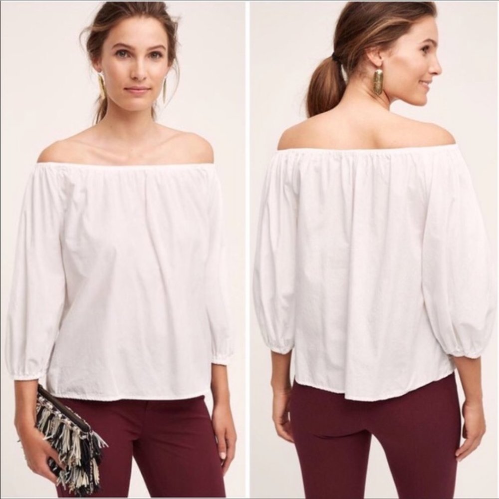 Holding Horses Clara White Off-Shoulder Top XS